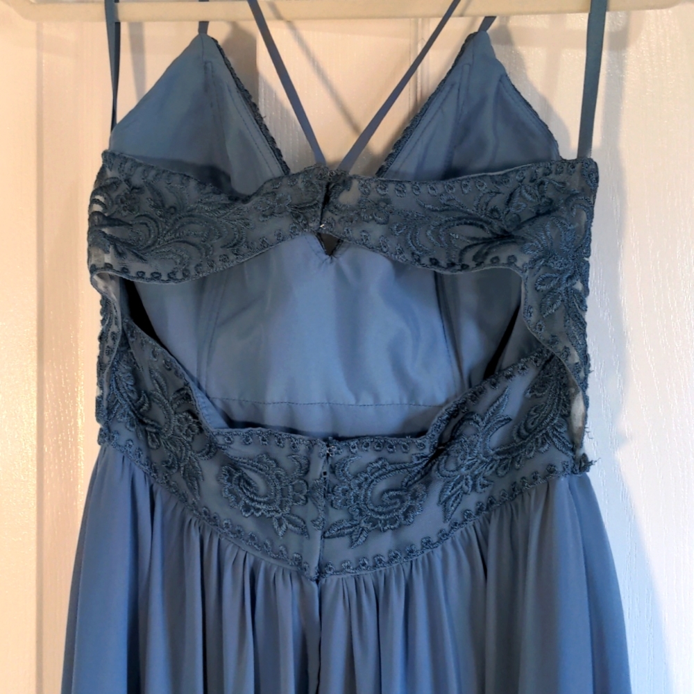 Kennedy Blue size 8 - 10 Cameron style slate blue maxi bridesmaid guest dress - Picture 7 of 11
